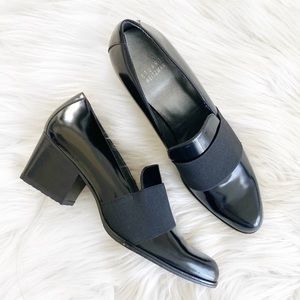 Stuart Weitzman Oliver Black Leather Loafers